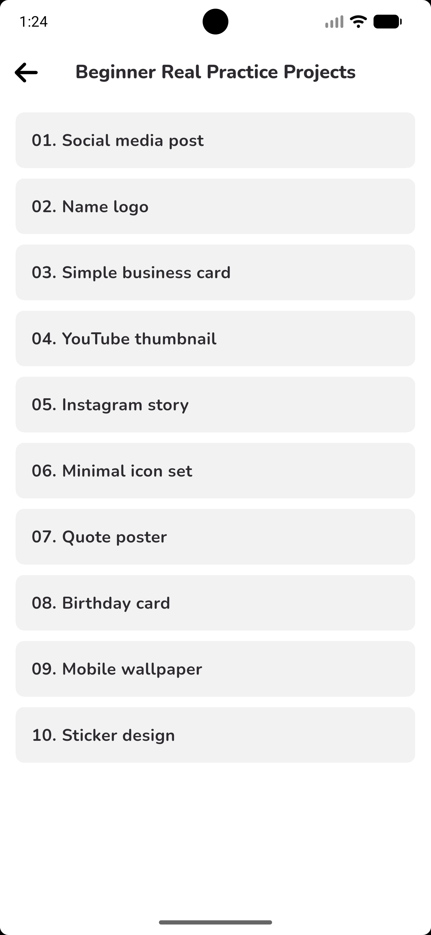 Illustrator Guide beginner real practice projects list